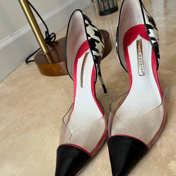Sophia Webster Clear Houndstooth Print Heels Size 40 - Picture 2 of 8